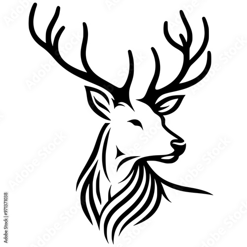 Wallpaper Mural Deer portrait silhouette Torontodigital.ca