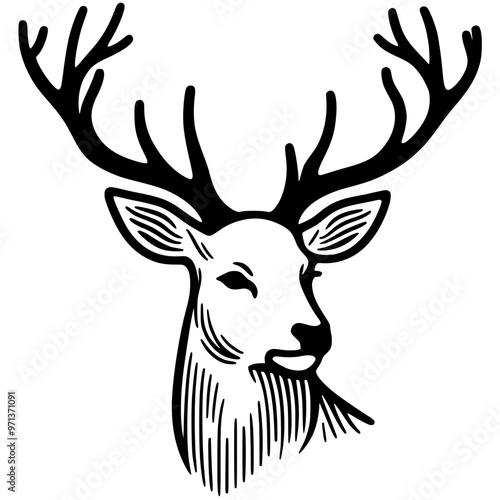 Deer portrait silhouette