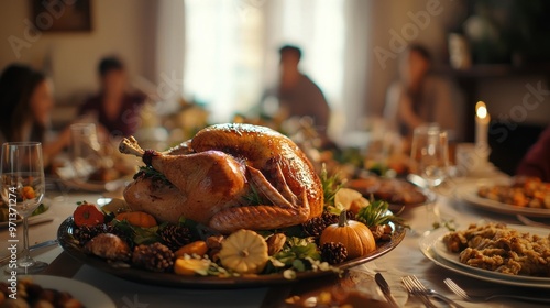 Family Enjoying Thanksgiving Feast