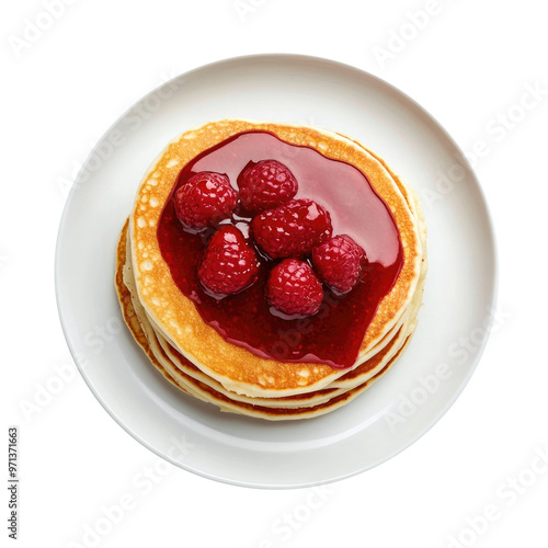 A Plate of a Stack of Raspb...