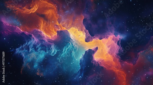 Cosmic Nebula with Vibrant Colors
