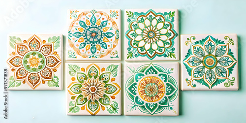 Eco-Friendly Watercolor Rangoli Mandala Tiles: Seamless Patterns with Upcycled Fabrics, Natural Dyes, and Calming Colors for Sustainable Design