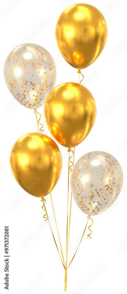 Gold and transparent anniversary balloons Gold and transparent anniversary balloons