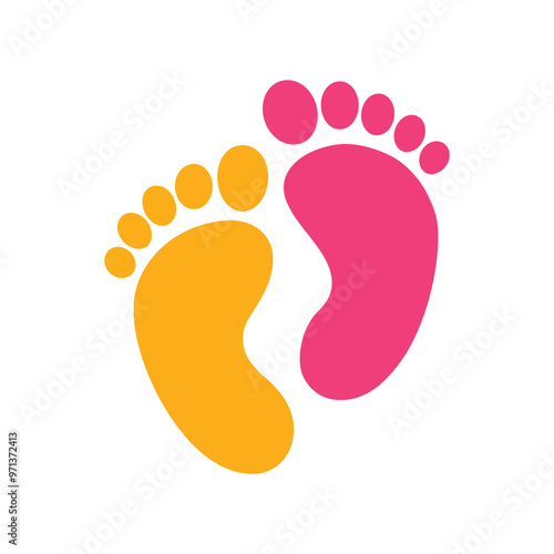  Baby footprints vector collection.
