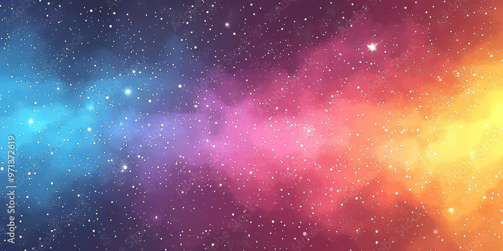 Obraz premium A colorful galaxy with a swirling nebula and bright stars.