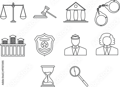 Law and Justice Outline Icon