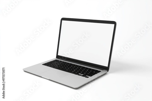 Isolated laptop with empty space on white background