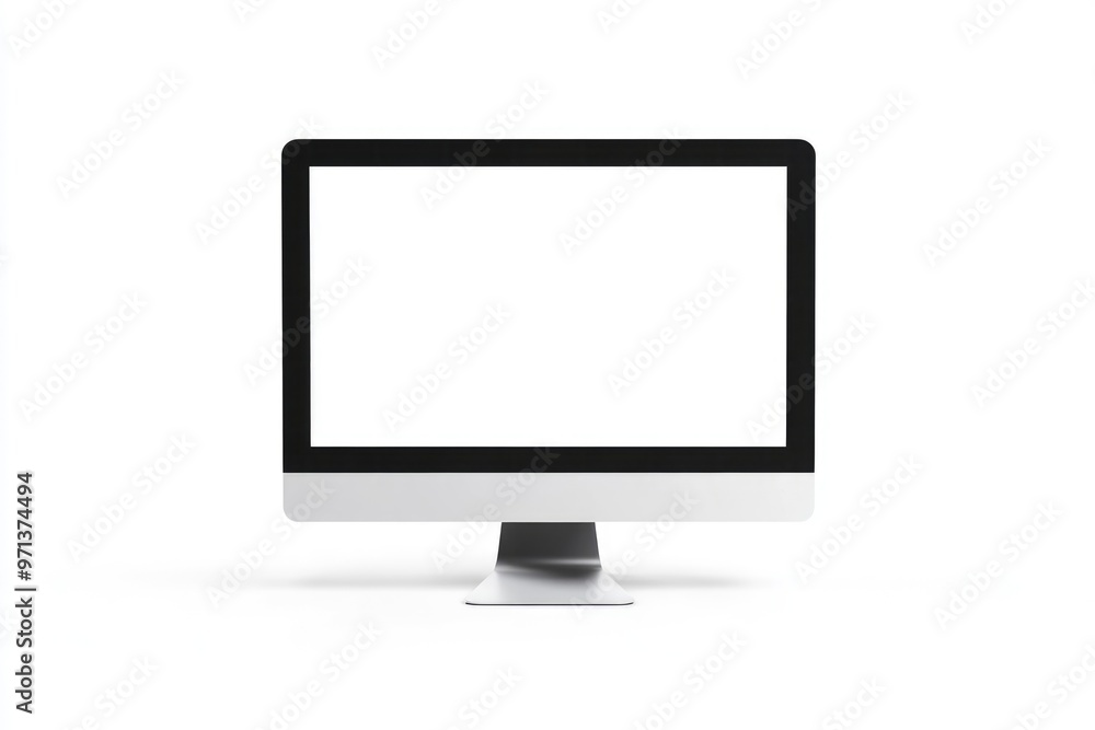 computer with blank white screen isolated on withe background computer with blank white screen isolated on withe background