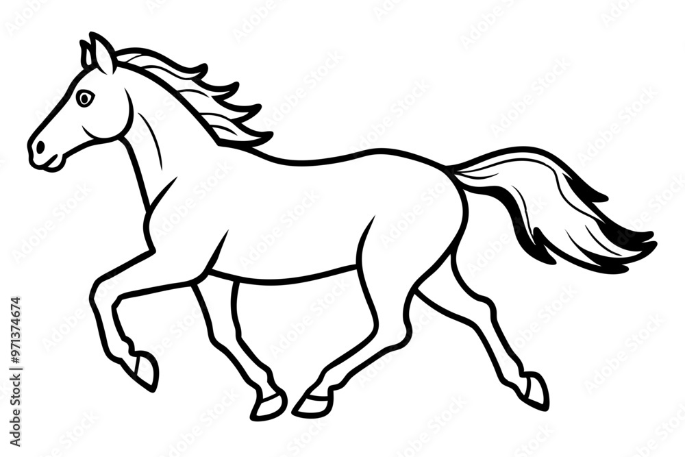 Obraz premium running horse silhouette, galloping horse silhouette vector, horse icon vector 