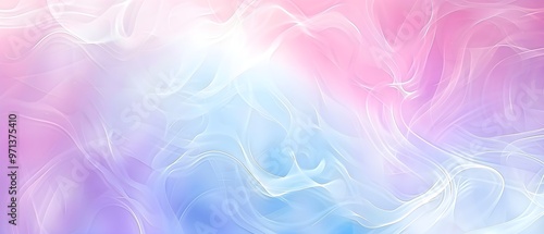 Wallpaper Mural Abstract design featuring soft, flowing waves in pastel pink, purple, and blue tones, creating a light, airy, and fluid aesthetic. Torontodigital.ca