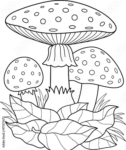 Mushroom Coloring Page
