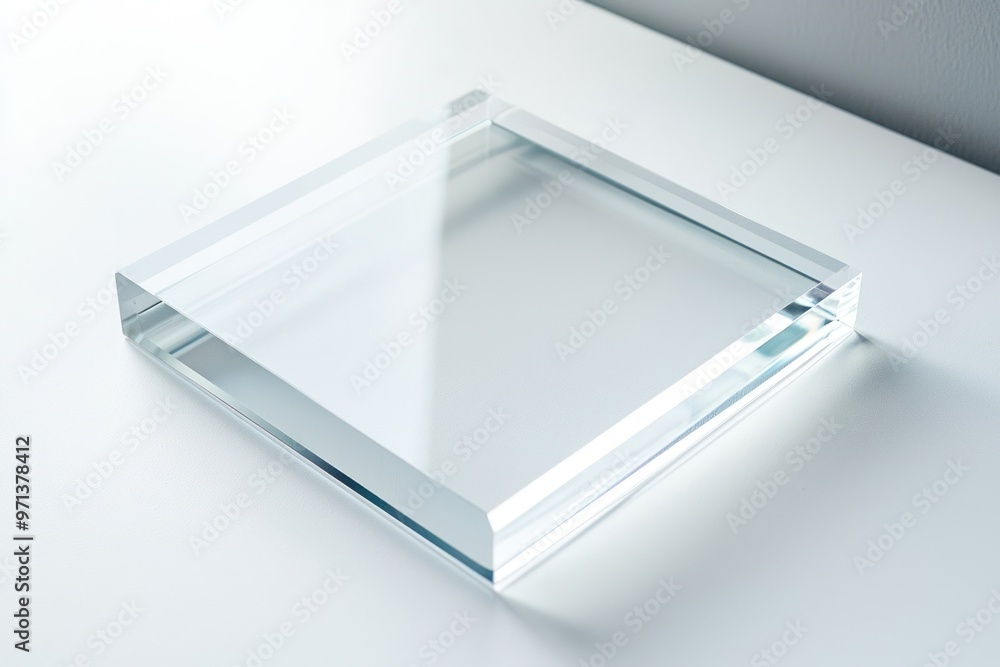 Thin acrylic frame with transparent edges, isolated on white Thin acrylic frame with transparent edges, isolated on white