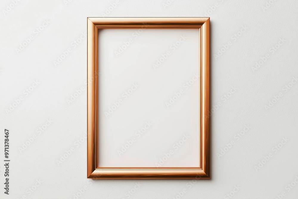 Thin rose gold frame with sleek lines, isolated on white