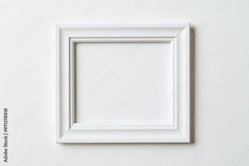Simple white frame with beveled edges, isolated on white Simple white frame with beveled edges, isolated on white