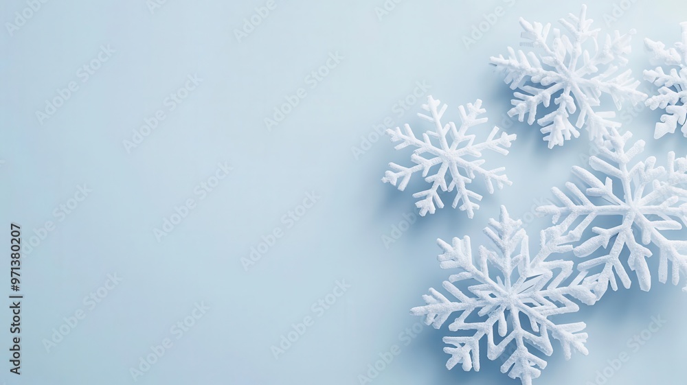 Christmas snowflakes, intricate and delicate, 3D illustration, copy space for text, Christmas snowflakes, intricate and delicate, 3D illustration, copy space for text,