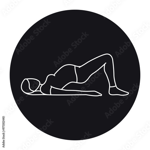 Kegel exercises line icon. Exercises for pregnant for fast delivery
