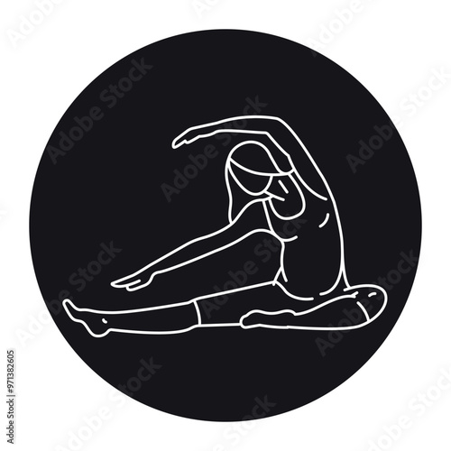 Stretching for pregnant women line icon. Exercises for pregnant for fast delivery
