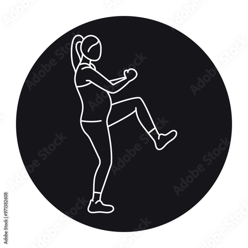 Cardiovascular exercises for pregnant women line icon. Exercises for pregnant.