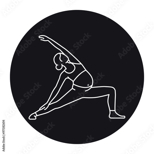 Bird-dog pose for pregnant women line icon. Exercises for pregnant.