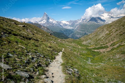 Five Lakes Trail - Leading lines to the Matterhorn. Zermatt Switzerland photo