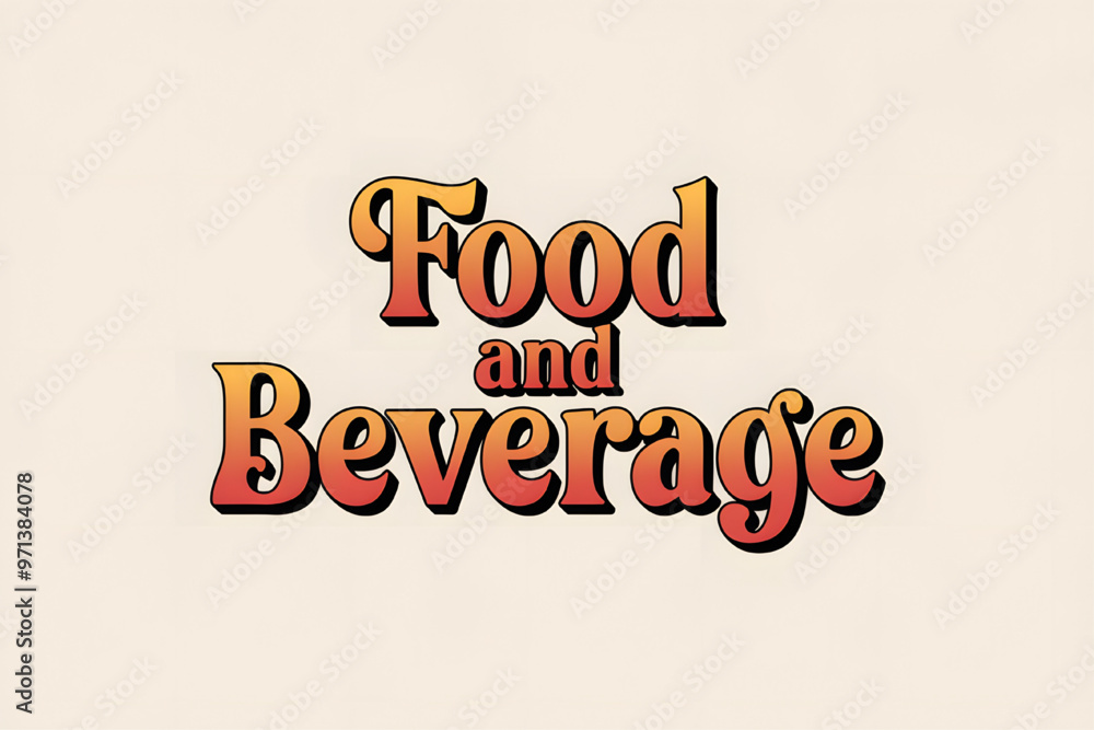 logo with the text Food and Beverage in a vintage style logo with the text Food and Beverage in a vintage style