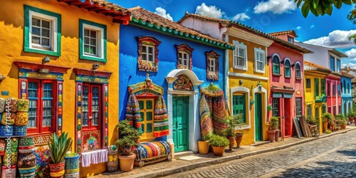 Colorful and vibrant art and craft from Olinda in Pernambuco, Brazil