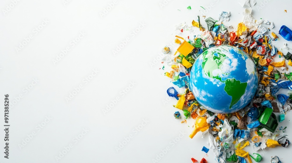 Naklejka premium Plastic Pollution Threatens Our Planet.