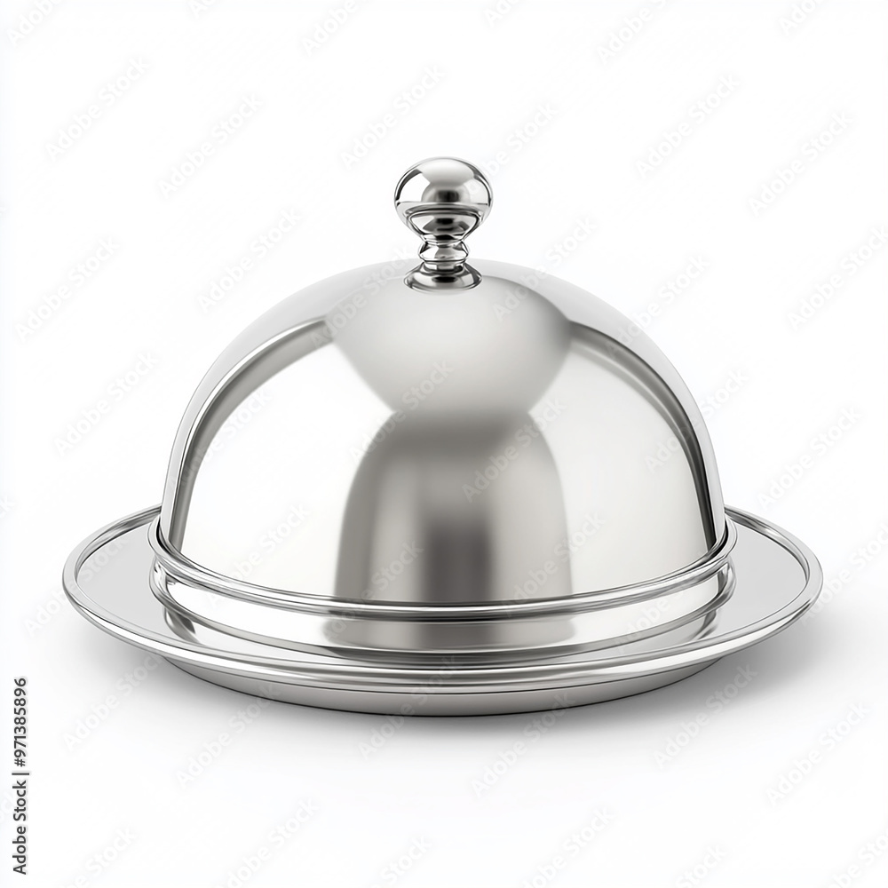 restaurant cloche and tray on a white background restaurant cloche and tray on a white background