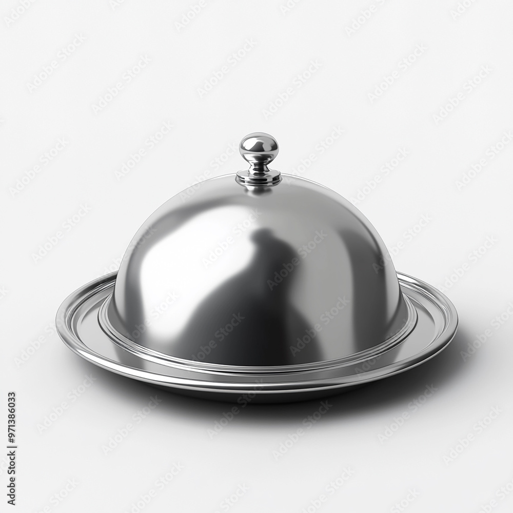 restaurant cloche and tray on a white background restaurant cloche and tray on a white background