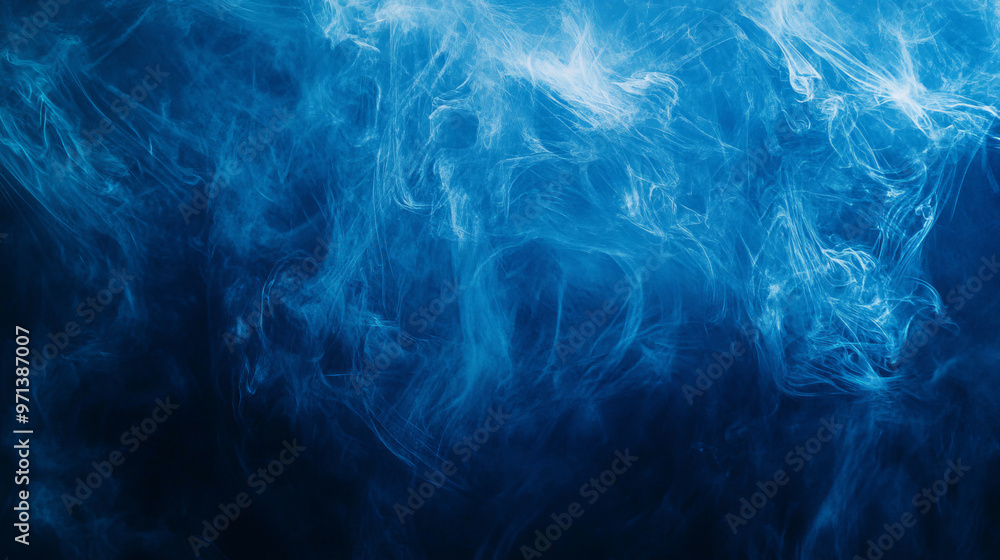 Obraz premium Abstract blue color digital particles wave with bokeh and light background 
