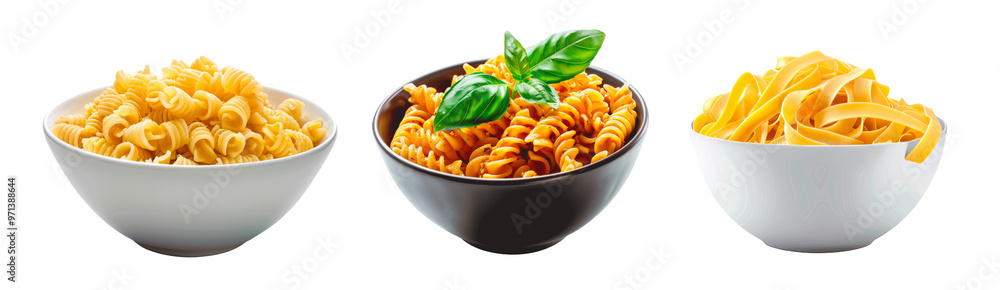 Set of bowls of pasta, isolated on transparent background. PNG element. Set of bowls of pasta, isolated on transparent background. PNG element.