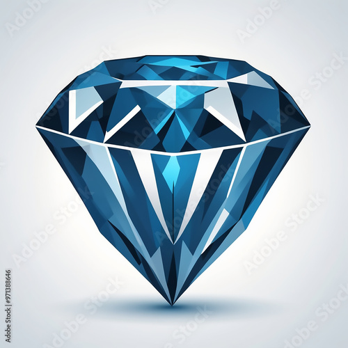 High-Resolution Diamond Vector Set on White Background, Isolated