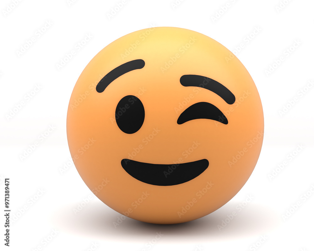 emoji face as three-dimensional emoticon - 3D Illustration emoji face as three-dimensional emoticon - 3D Illustration