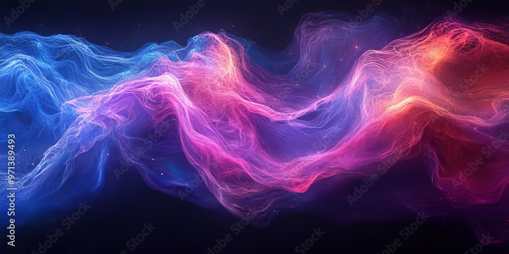 Fototapeta premium Abstract swirling colors on a dark background.