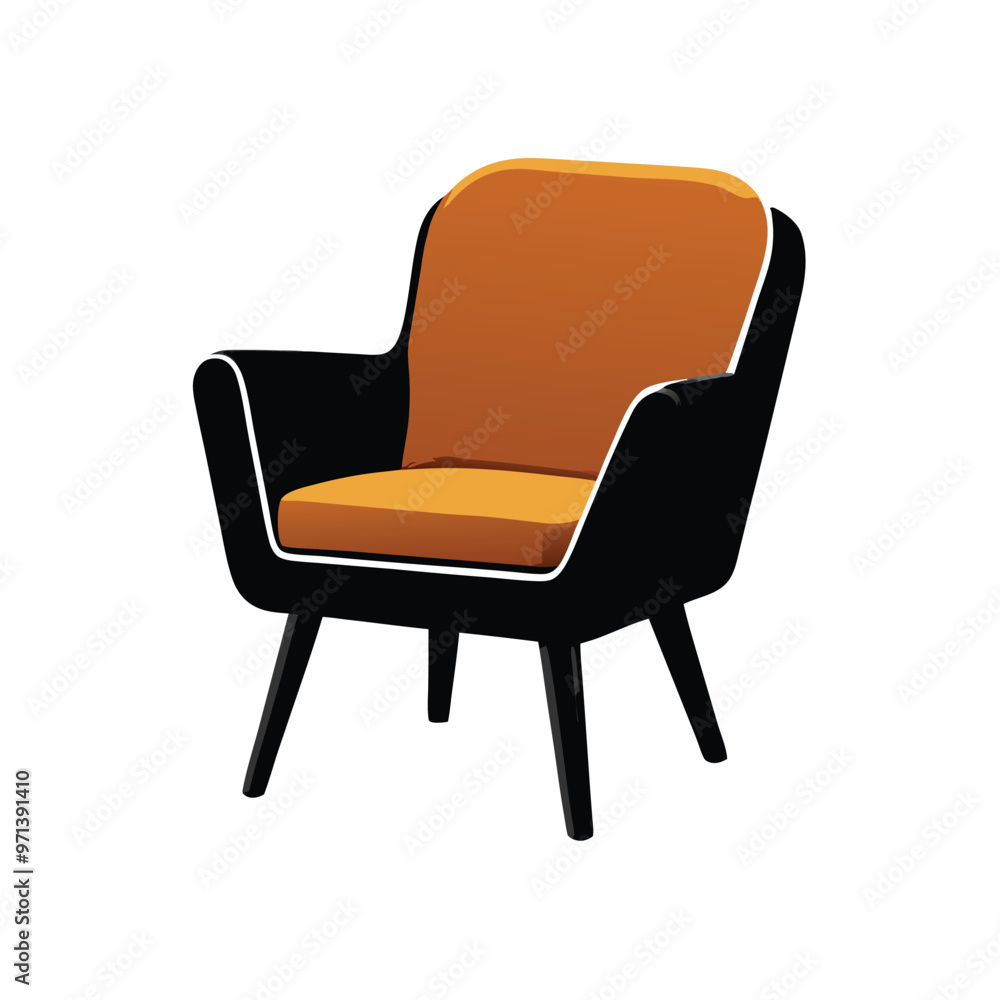 a leather black armchair vector silhouette illustration, isolated white background a leather black armchair vector silhouette illustration, isolated white background