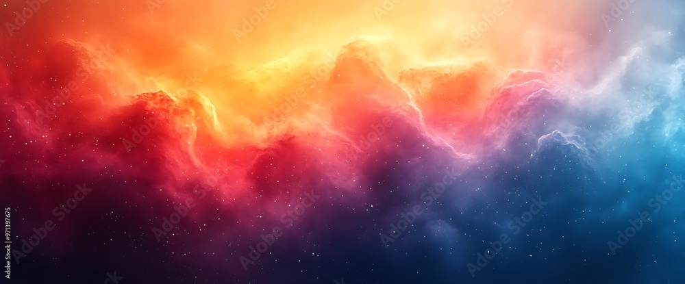 Abstract space nebula with vibrant colors of red, orange, and blue. Abstract space nebula with vibrant colors of red, orange, and blue.