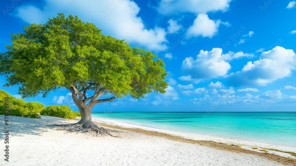 Eagle Beach, Aruba, the most beautiful view, beautiful sky, clear sea, beautiful clouds, good weather. Eagle Beach, Aruba, the most beautiful view, beautiful sky, clear sea, beautiful clouds, good weather.