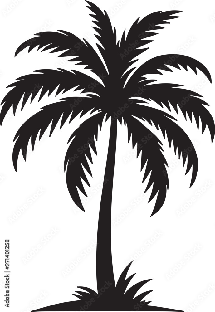 single palm tree silhouette design vector art illustration isolated on transparent background single palm tree silhouette design vector art illustration isolated on transparent background