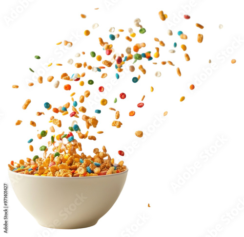 PNG Colorful cereal bowl splash photo