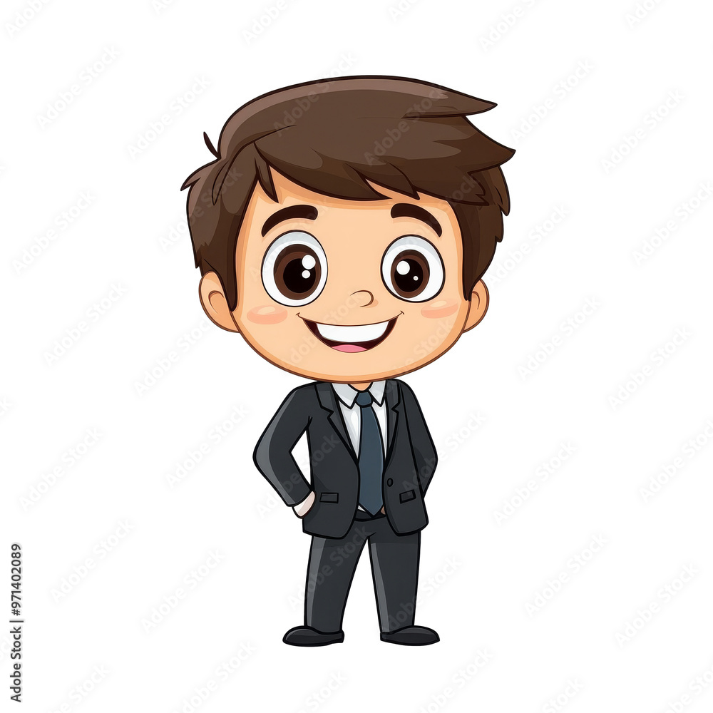 Young boy in a suit smiling confidently indoors isolated transparent Young boy in a suit smiling confidently indoors isolated transparent
