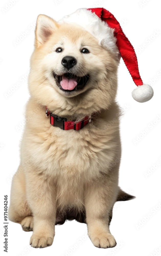 PNG Daimatian dog wearing a santa hat puppy cute pet. PNG Daimatian dog wearing a santa hat puppy cute pet.