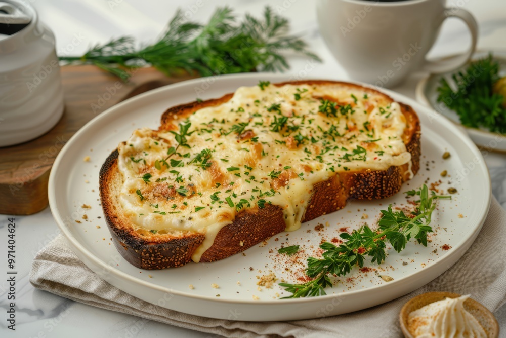 Melted Cheese Toast with Parsley Melted Cheese Toast with Parsley
