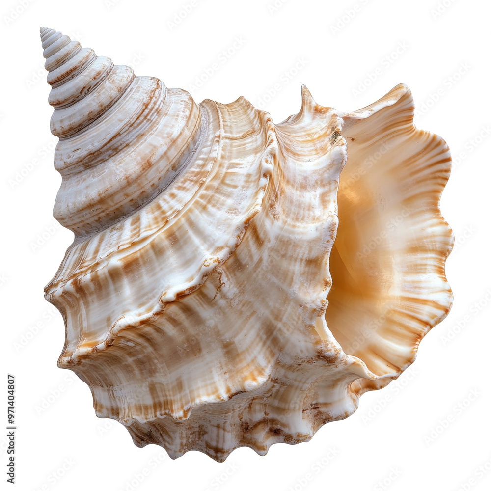 Spiral seashell in natural light isolated transparent Spiral seashell in natural light isolated transparent