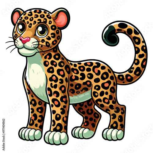 Cute Leopard Vector Cartoon illustration