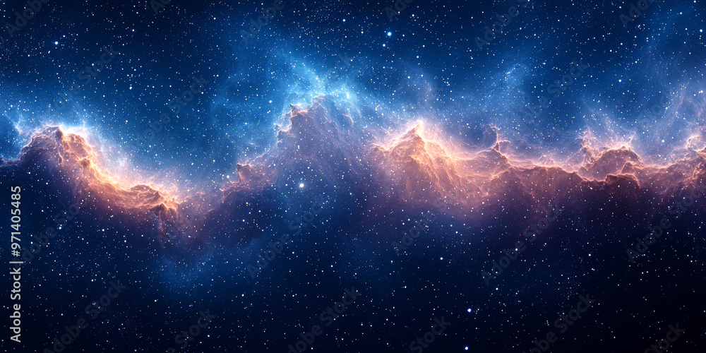 Fototapeta premium A nebula of swirling gas and dust creates a stunning cosmic landscape.