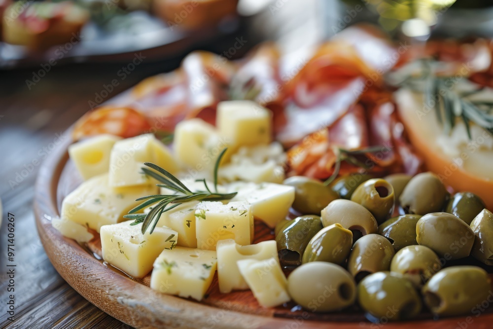 Appetizer Platter with Cheese Olives and Meat Appetizer Platter with Cheese Olives and Meat