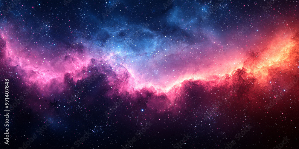 Fototapeta premium A nebula with vibrant colors against a starry backdrop.