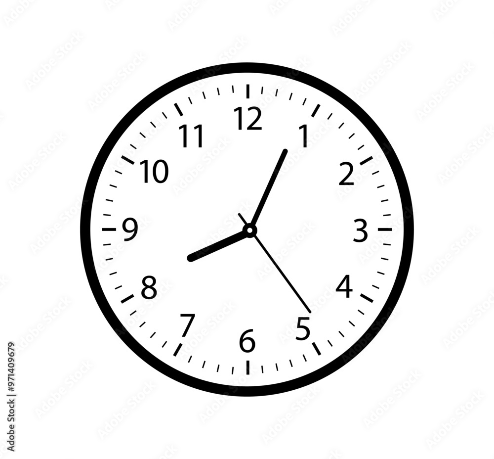 Wall clock. Simple wall clock. Classic design wall clock. Analog clock. time icon. Vector illustration Wall clock. Simple wall clock. Classic design wall clock. Analog clock. time icon. Vector illustration