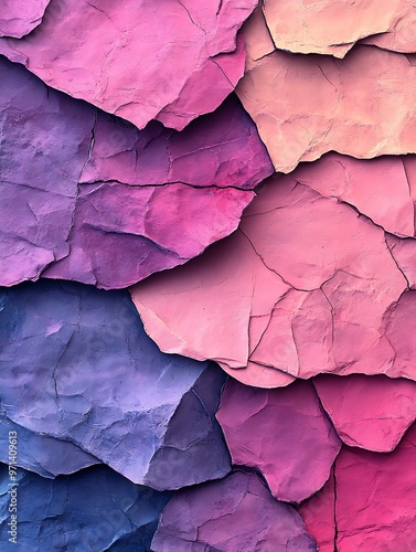 Wallpaper Mural Abstract pattern of layered and overlapping paper in shades of pink, blue, and purple. Torontodigital.ca
