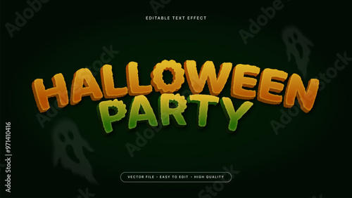 Halloween party editable text effects style photo